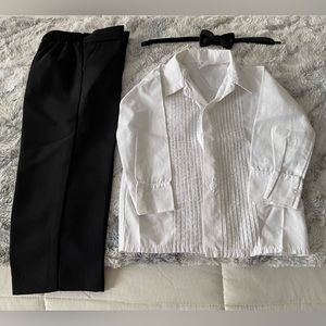 Toddler Tuxedo Shirt, Bow Tie, Pants